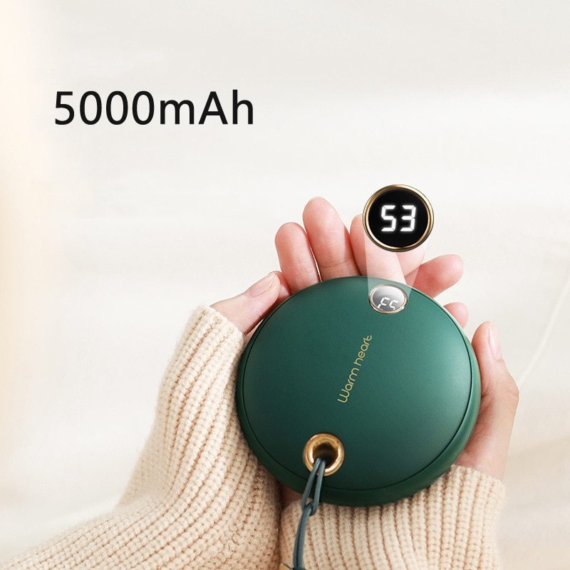 Compatible With , Hand Warmer Heater Poverbank 5000mAh Powerbank Portable Charger For Samsung11 X Xiaomi Power Bank With Digital Display - POWERGO