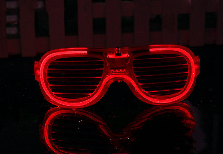 Luminous Glasses LED Light Up Glasses Party Decoration Purple Color Luminous Shutter Shades Glow Glasses Children Adults Holiday Accessories Gift - POWERGO