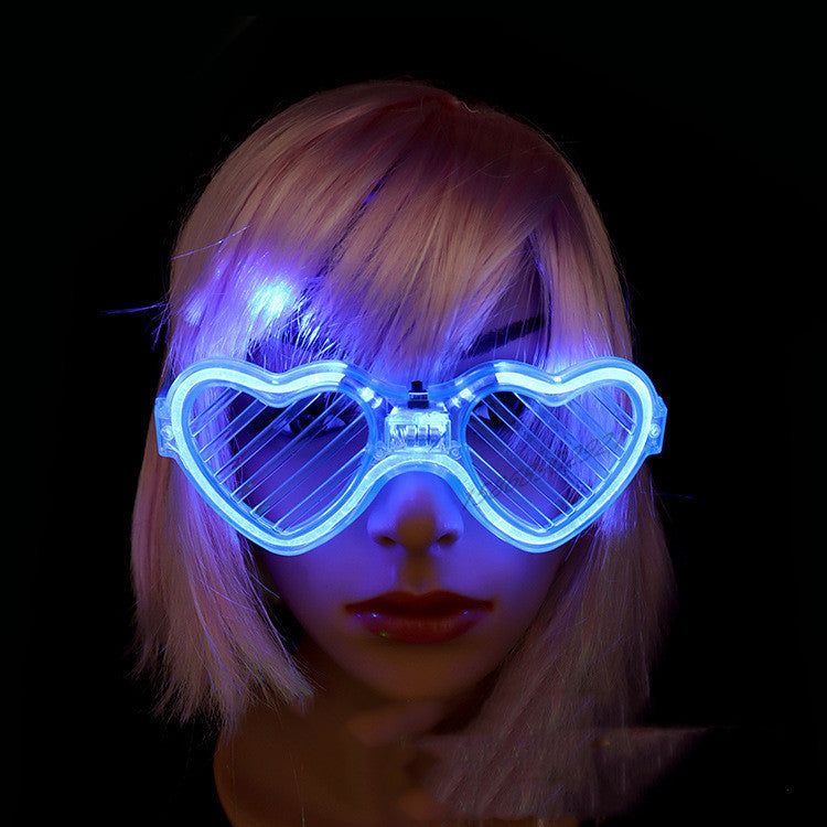 Luminous Glasses LED Light Up Glasses Party Decoration Purple Color Luminous Shutter Shades Glow Glasses Children Adults Holiday Accessories Gift - POWERGO
