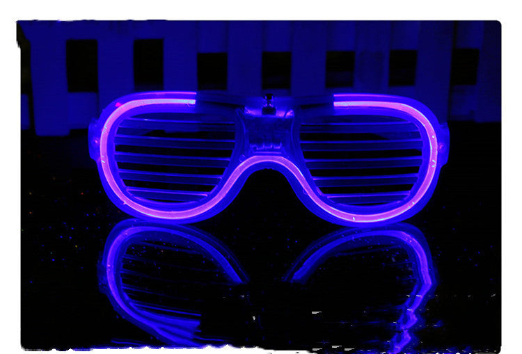 Luminous Glasses LED Light Up Glasses Party Decoration Purple Color Luminous Shutter Shades Glow Glasses Children Adults Holiday Accessories Gift - POWERGO