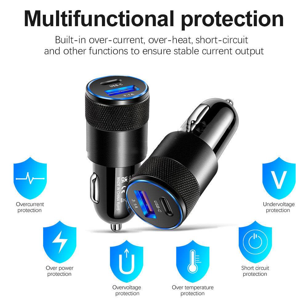 Aluminum Alloy Mobile Phone Car Charger - POWERGO