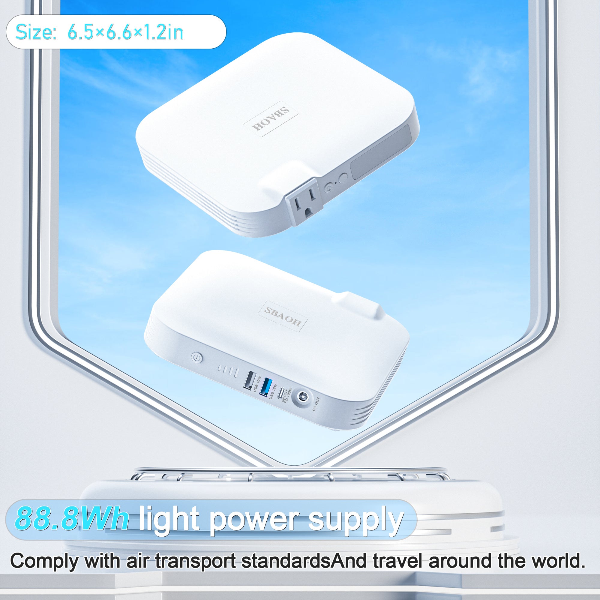 99.9W Camping Power Station,88.8Wh 24000mAh Powerbank Portable Emergency Backup Power Supply ,Solar Panel Is Not Included - POWERGO