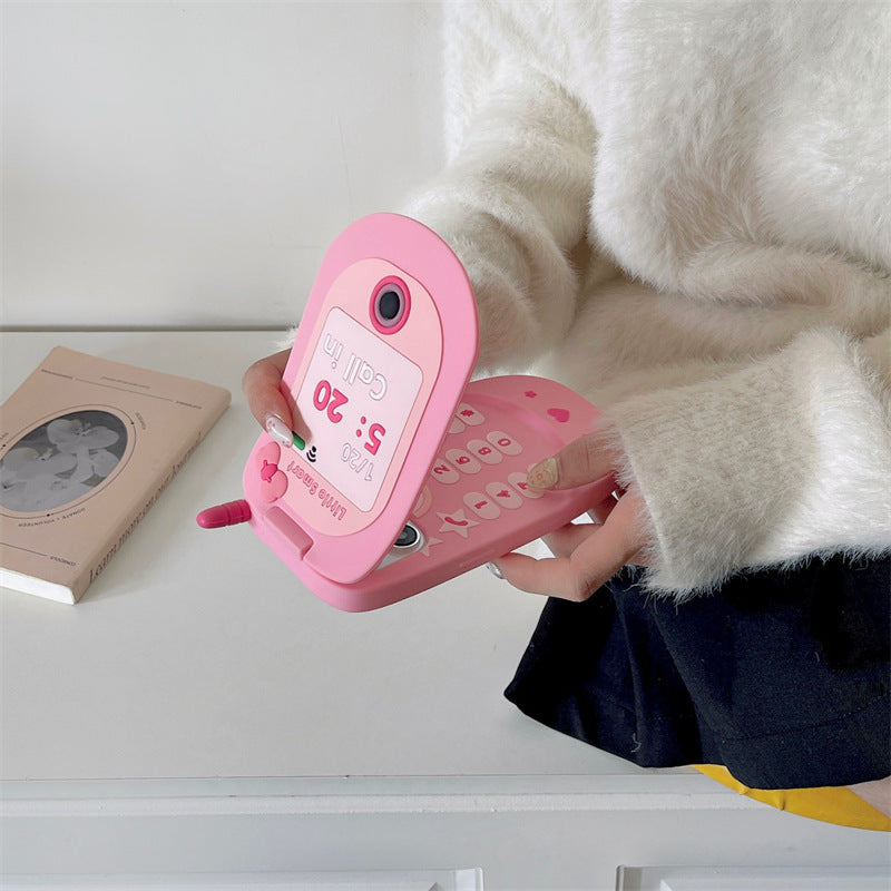 Flip Phone Shape Mirror Phone Case - POWERGO