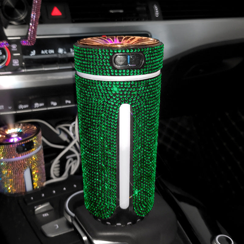 Luxury Diamond Car Humidifier LED Light Car Diffuser Auto Air Purifier Aromatherapy Diffuser Air Freshener Car Accessories For Woman - POWERGO