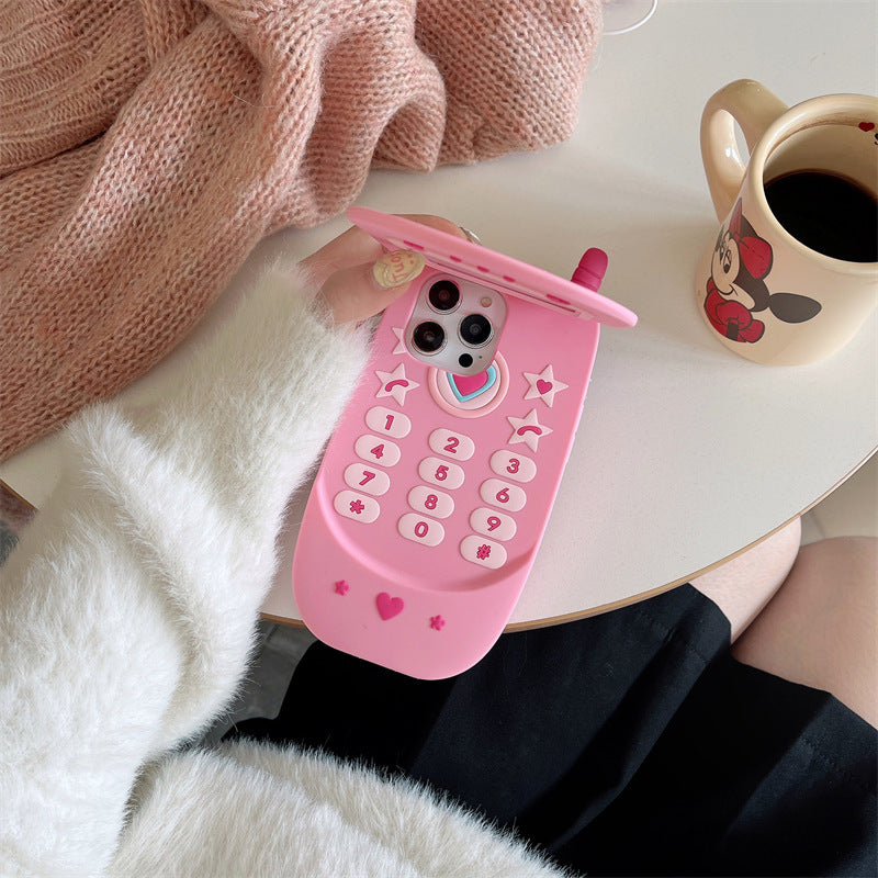 Flip Phone Shape Mirror Phone Case - POWERGO