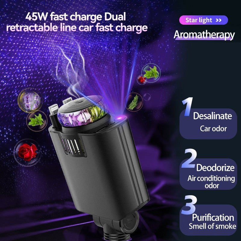 Multifunctional Purple Light Car Phone Charger - POWERGO