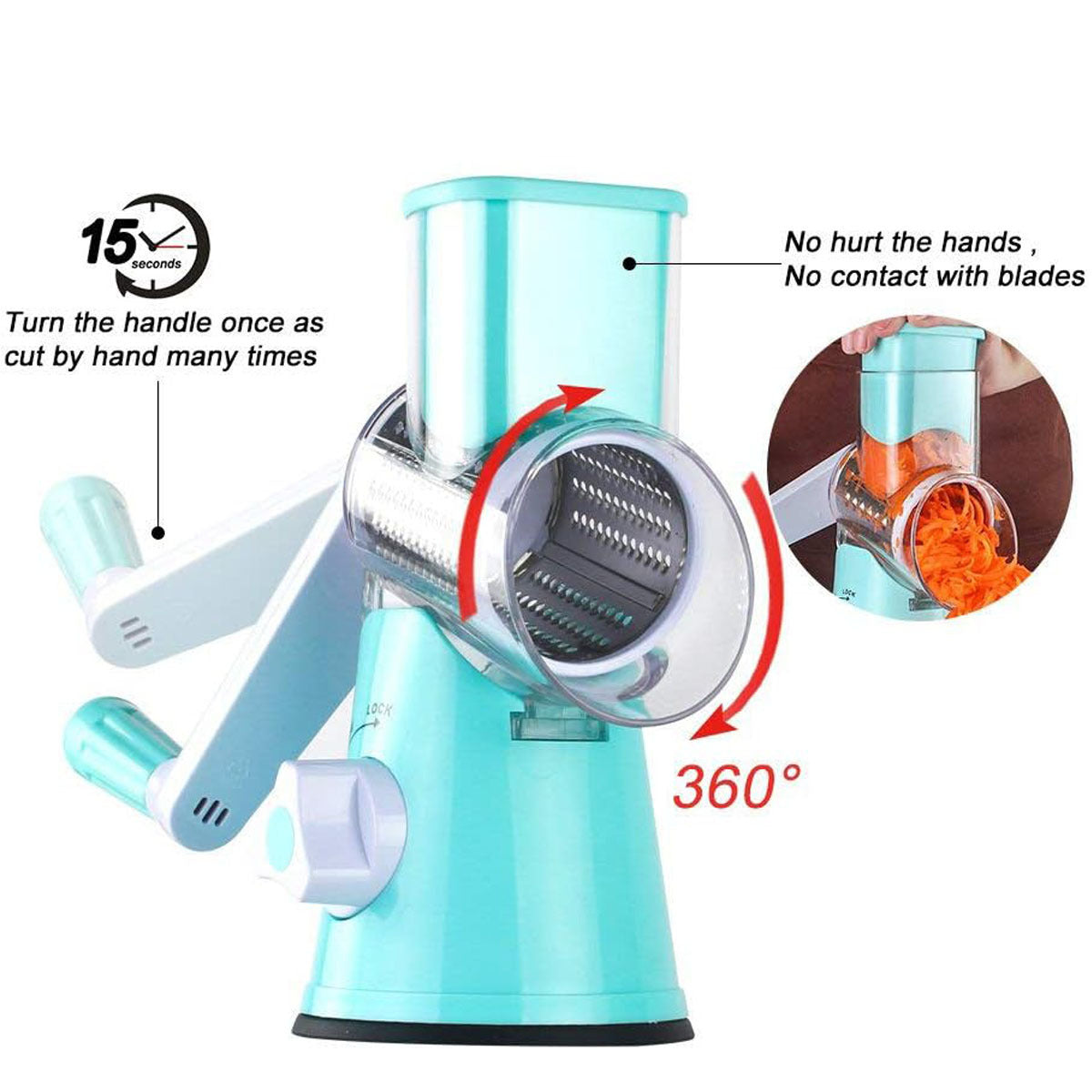 Manual Kitchen Accessories Multifunctional Round Mandoline Potato Slicer Vegetable Cutter Slicer Cheese Kitchen Gadgets - POWERGO