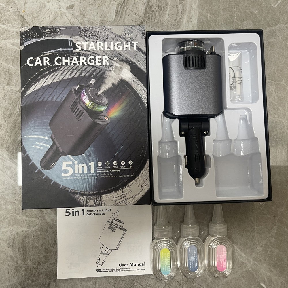Multifunctional Purple Light Car Phone Charger - POWERGO