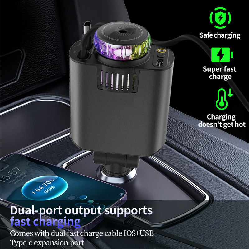 Multifunctional Purple Light Car Phone Charger - POWERGO