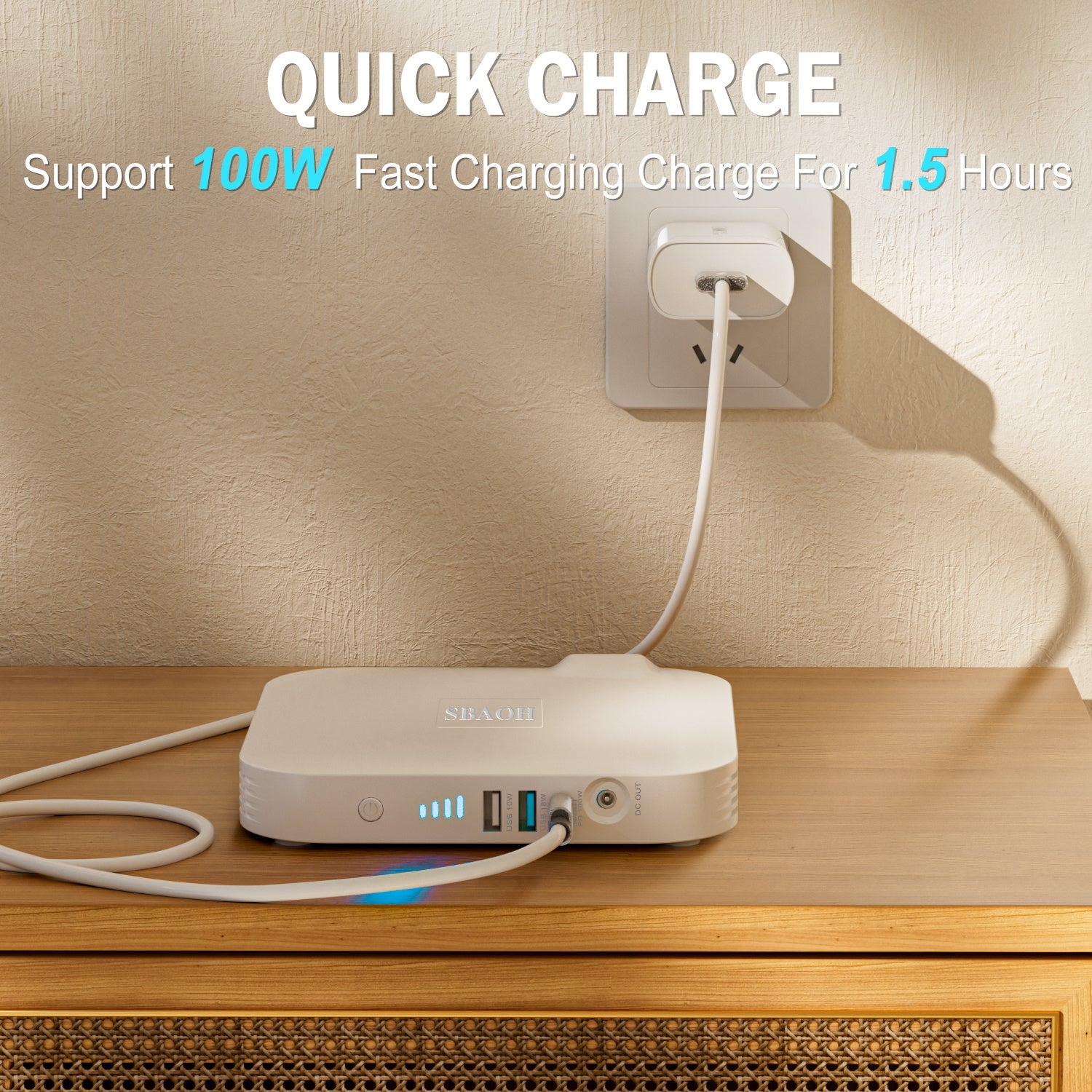 99.9W Camping Power Station,88.8Wh 24000mAh Powerbank Portable Emergency Backup Power Supply ,Solar Panel Is Not Included - POWERGO