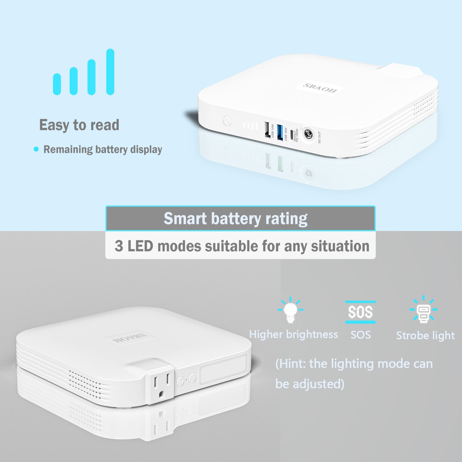 99.9W Camping Power Station,88.8Wh 24000mAh Powerbank Portable Emergency Backup Power Supply ,Solar Panel Is Not Included - POWERGO