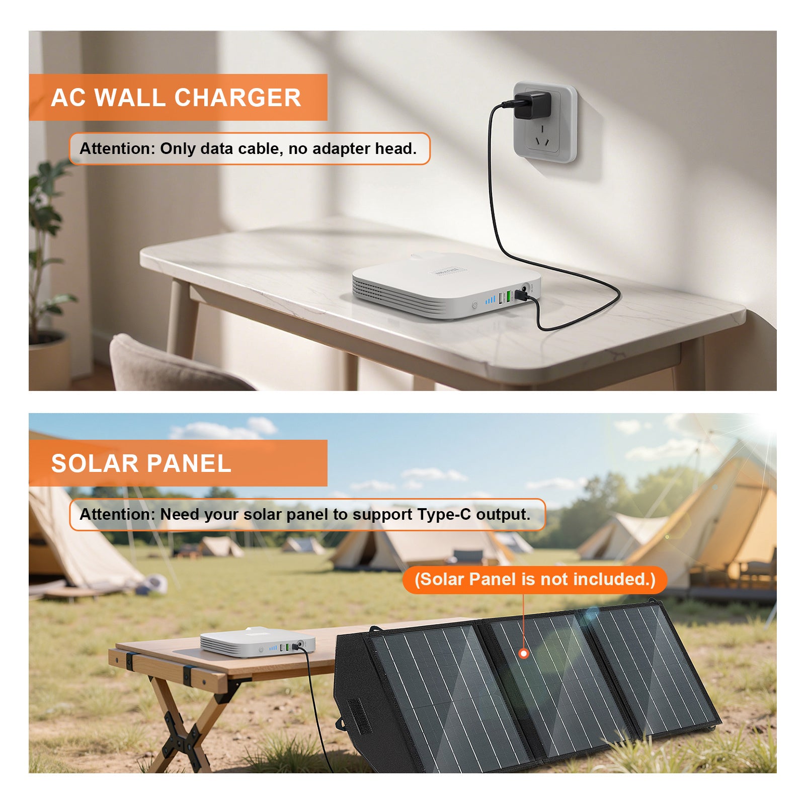 Portable Power Station,100W 88.8Wh 24000mAh Powerbank Portable Emergency Backup Power Supply ,No Solar Panel - POWERGO