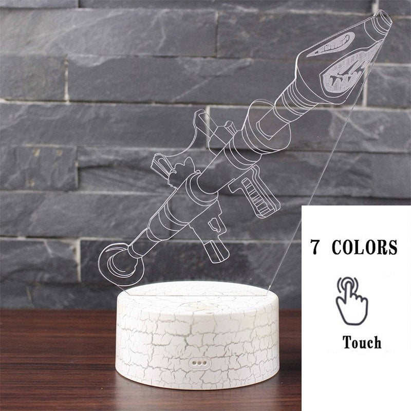 Fortnight Toys NightLight LED Sleep Light Projection Lamp Fortnight Battle Royale Scar RPG Gun Game Accessories Kids Gifts - POWERGO