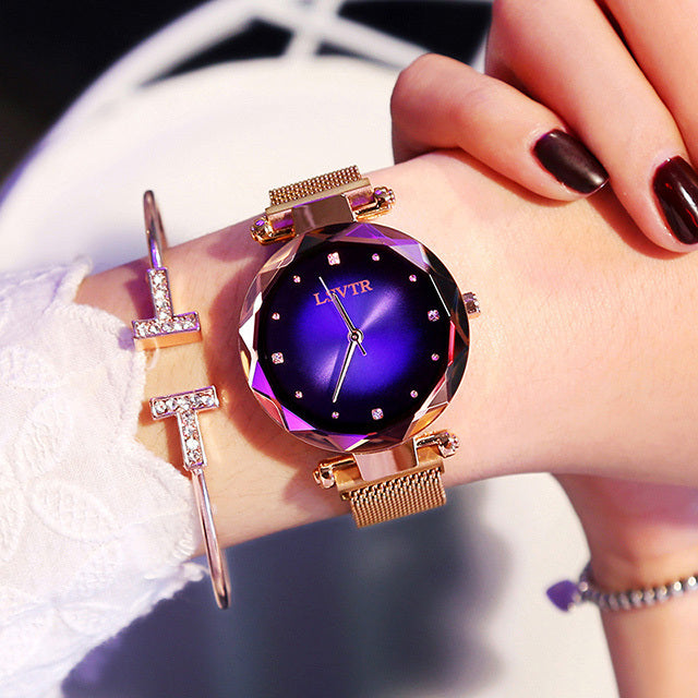 Aurora Rose Gold Magnetic Watch