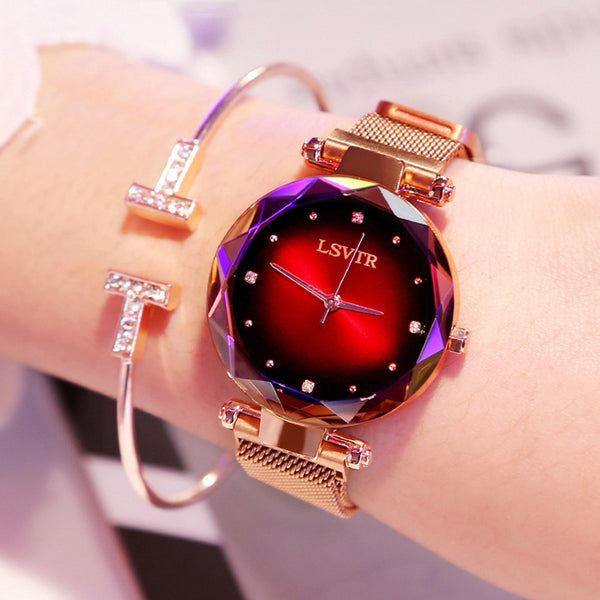 Aurora Rose Gold Magnetic Watch