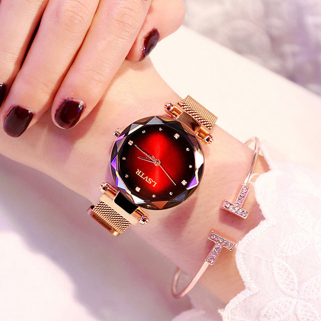Aurora Rose Gold Magnetic Watch
