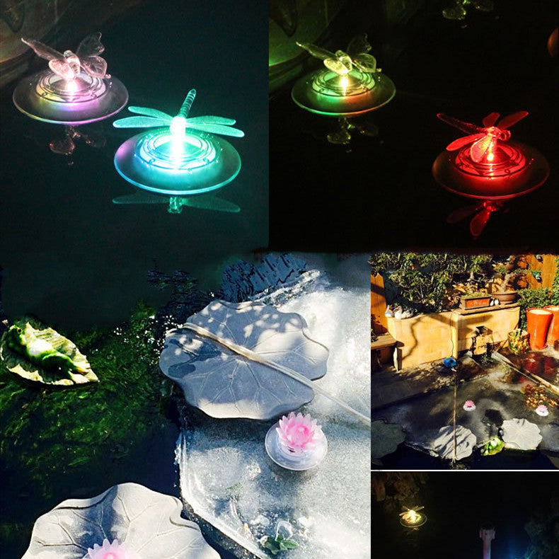 Solar LED Float Lamp Butterfly Dragonfly Shape Garden Pond Water Light Creative Swimming Pool Underwater Light Decor Accessories - POWERGO