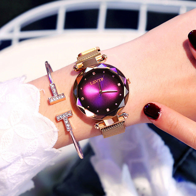 Aurora Rose Gold Magnetic Watch