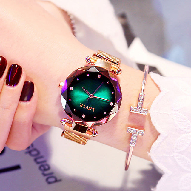 Aurora Rose Gold Magnetic Watch